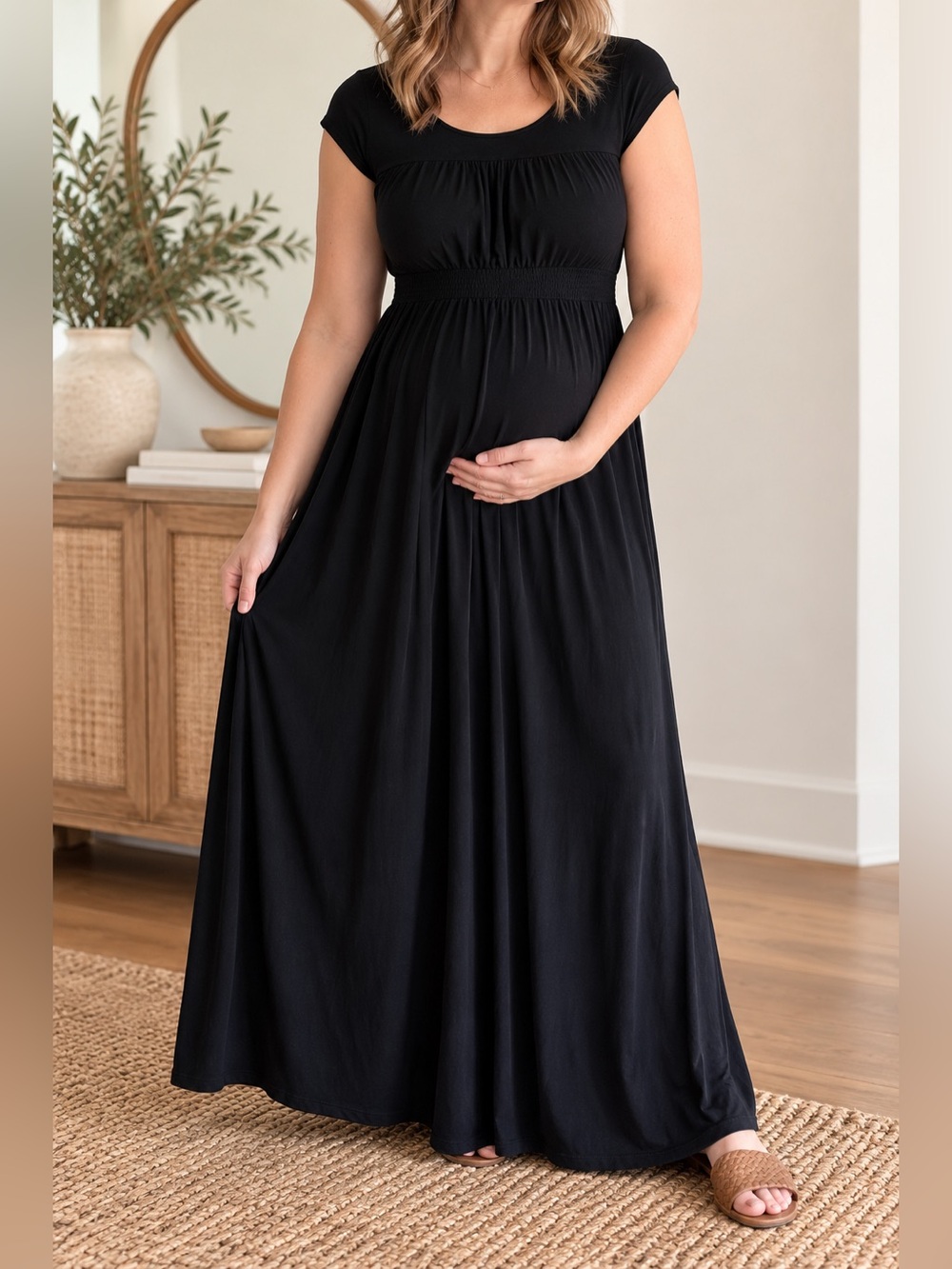 Liz Lange Maternity Black Maxi Dress Size Small